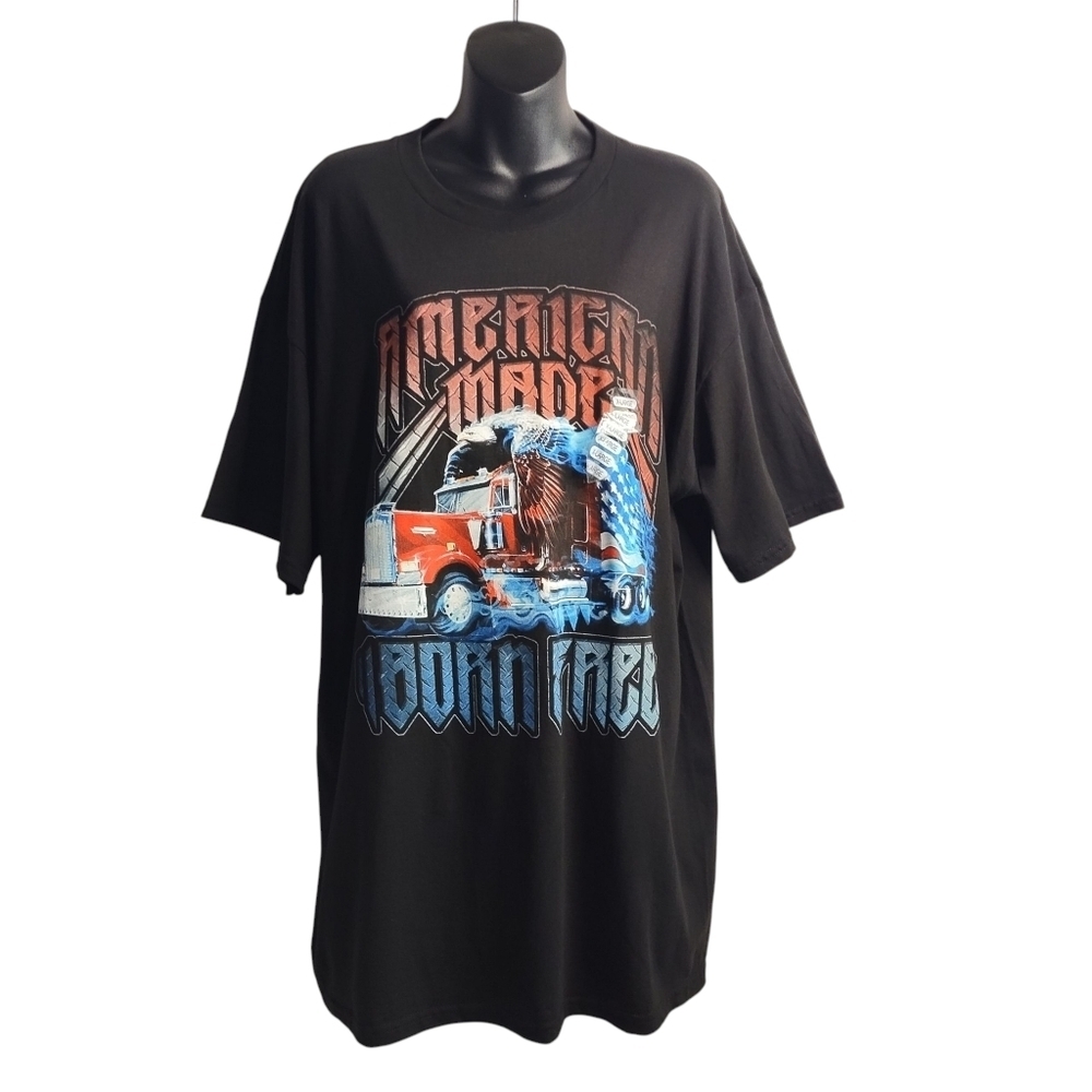 Fundayz American Made Born Free Simi Truck Trucker T-Shirt Eagle Mens Sz XL NWT